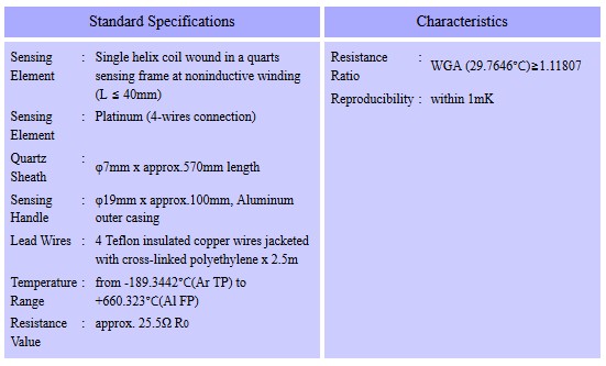 Yamari Tabel Standard Platinum Resistance Thermometer(BB 660/25.5)